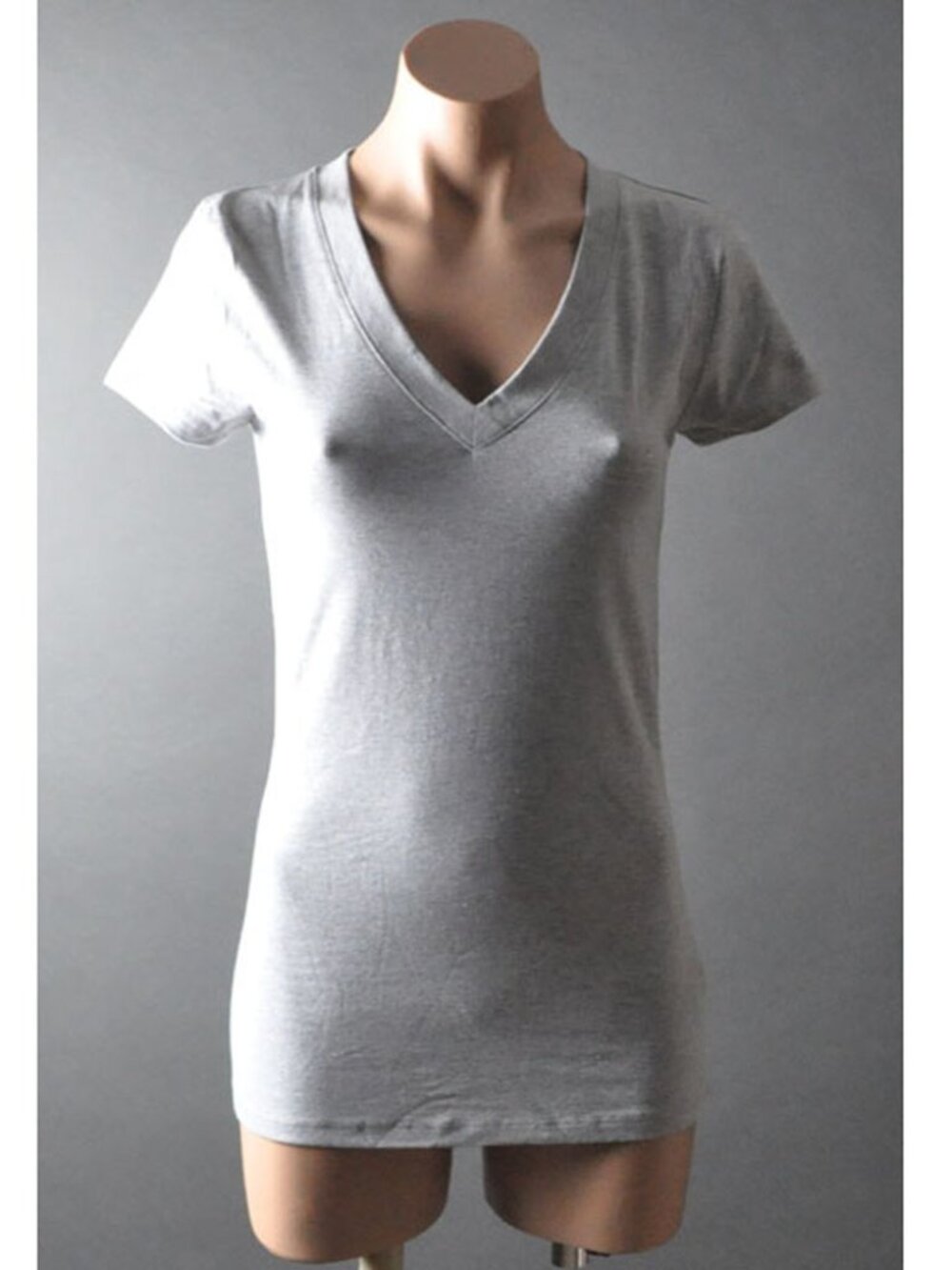 Heather Gray Short Sleeve Workout Casual Basic Stretch T-Shirt Tee Top Small S